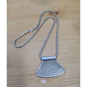 Vtg CIANI 925 Sterling Silver & 14K Gold Filled Modernist Hammered Necklace 18"